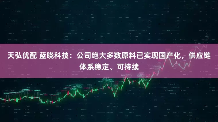 天弘优配 蓝晓科技：公司绝大多数原料已实现国产化，供应链体系稳定、可持续
